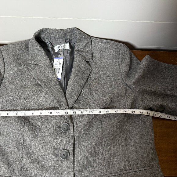 NWT Le Suit Pant Suit Grey Stone Wide Pants 3 Button Blazer Sz 18 - Picture 11 of 14